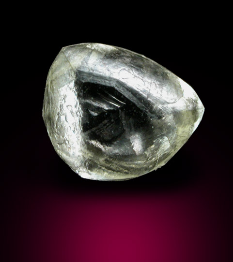 Diamond (1.24 carat gem-grade yellow-gray flattened dodecahedral crystal) from Ippy, northeast of Banghi (Bangui), Central African Republic