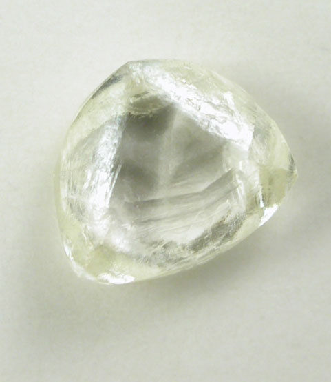 Diamond (1.24 carat gem-grade yellow-gray flattened dodecahedral crystal) from Ippy, northeast of Banghi (Bangui), Central African Republic