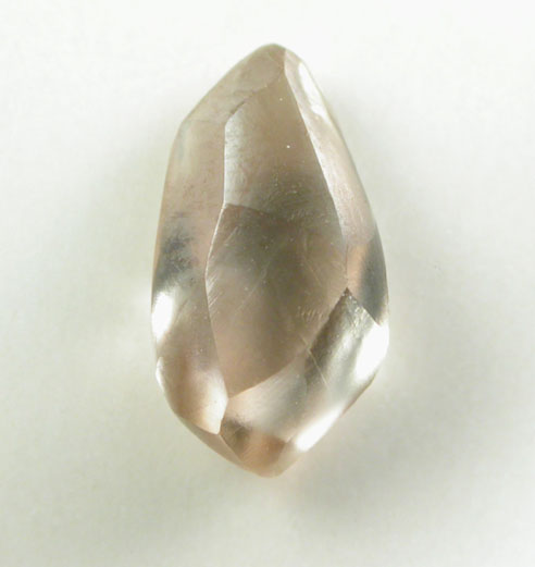 Diamond (1.39 carat pink-gray elongated crystal) from Catoca Mine, Lunda Norte, Angola