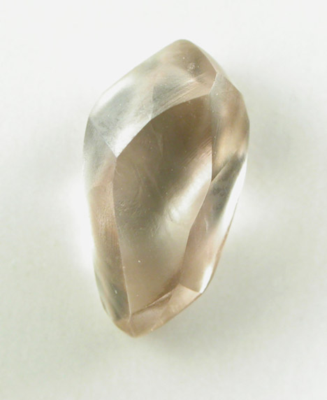 Diamond (1.39 carat pink-gray elongated crystal) from Catoca Mine, Lunda Norte, Angola