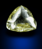 Diamond (0.96 carat gem-grade yellow flattened triangular crystal) from Premier Mine, Gauteng Province, South Africa