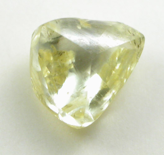 Diamond (0.96 carat gem-grade yellow flattened triangular crystal) from Premier Mine, Gauteng Province, South Africa