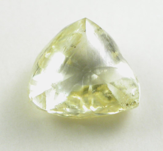 Diamond (0.96 carat gem-grade yellow flattened triangular crystal) from Premier Mine, Gauteng Province, South Africa