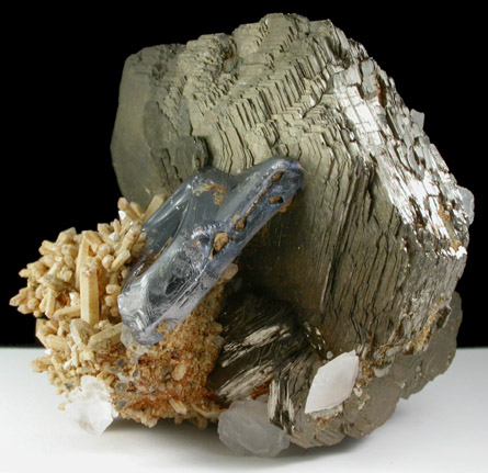 Pyrrhotite, Galena, Calcite, Quartz from Nikolaevskiy Mine, Dalnegorsk, Primorskiy Kray, Russia