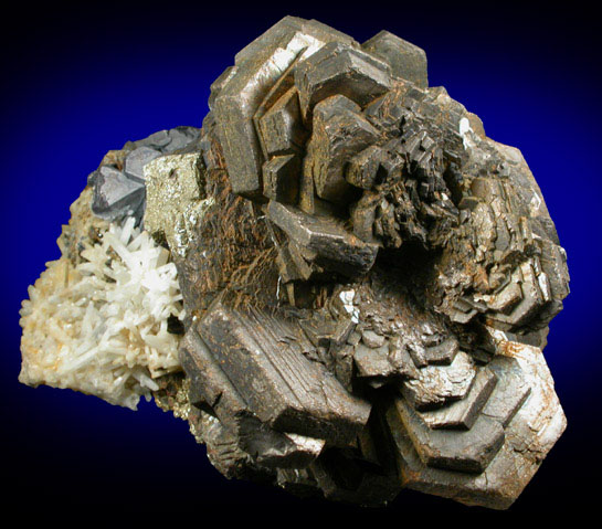 Pyrrhotite, Galena, Quartz, Pyrite from Nikolaevskiy Mine, Dalnegorsk, Primorskiy Kray, Russia