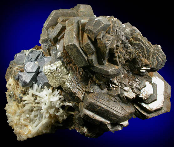 Pyrrhotite, Galena, Quartz, Pyrite from Nikolaevskiy Mine, Dalnegorsk, Primorskiy Kray, Russia