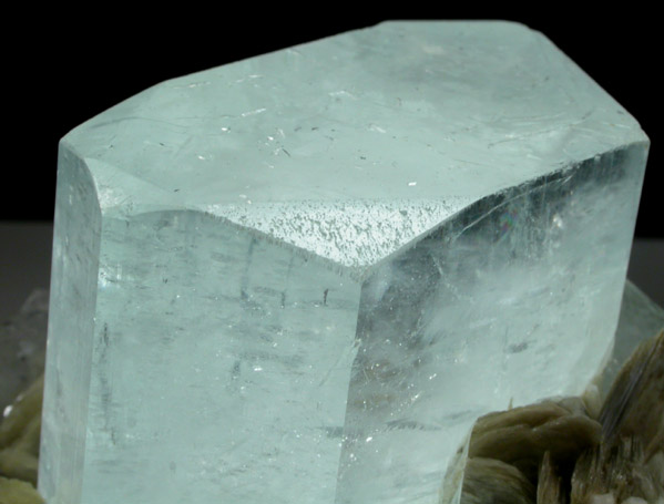 Beryl var. Aquamarine on Muscovite from Nagar, Hunza Valley, Gilgit District, Gilgit-Baltistan, Pakistan