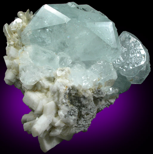 Beryl var. Aquamarine with Albite from Xuebaoding Mountain near Pingwu, Sichuan Province, China