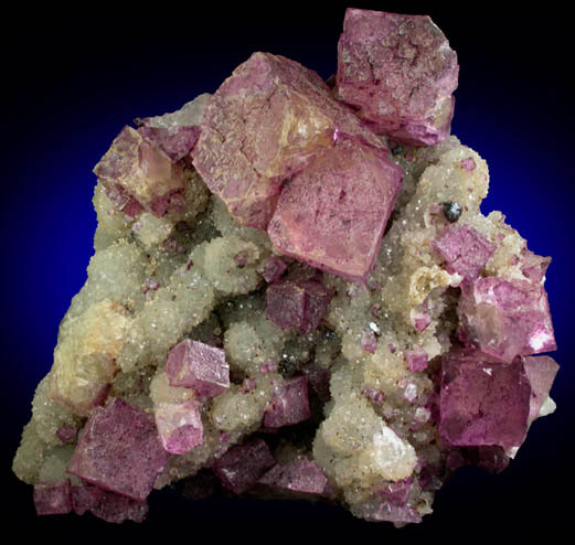 Fluorite on Quartz with Sphalerite from Davis-Deardorff Mine, Cave-In-Rock District, Hardin County, Illinois