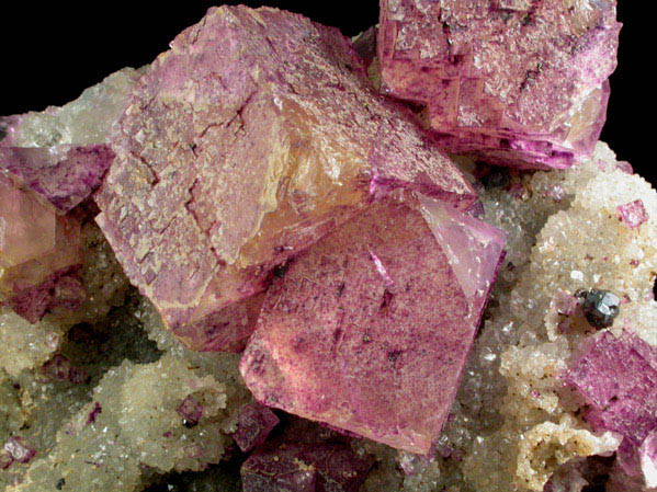 Fluorite on Quartz with Sphalerite from Davis-Deardorff Mine, Cave-In-Rock District, Hardin County, Illinois