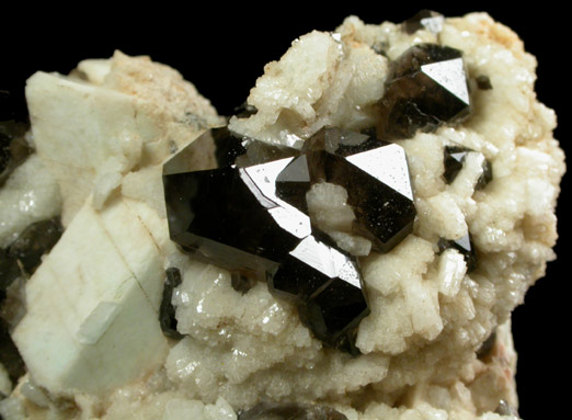 Quartz var. Smoky, Microcline, Albite from Moat Mountain, Hale's Location, Carroll County, New Hampshire