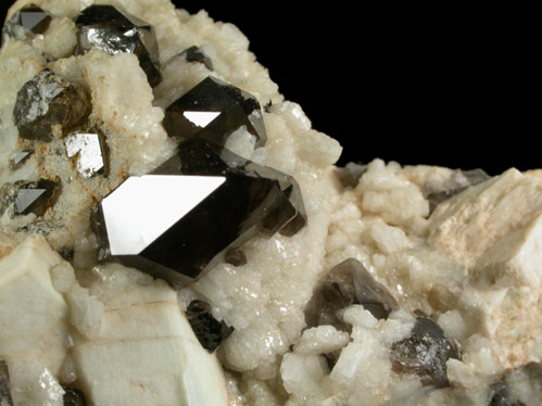 Quartz var. Smoky, Microcline, Albite from Moat Mountain, Hale's Location, Carroll County, New Hampshire