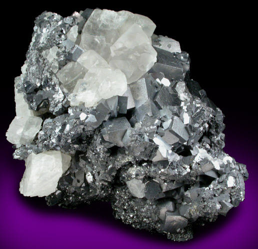 Galena with Calcite from Rossie Lead Mines, Rossie, St. Lawrence County, New York