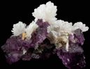 Strontianite on Fluorite from Minerva #1 Mine, Cave-in-Rock District, Hardin County, Illinois