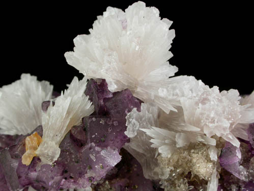 Strontianite on Fluorite from Minerva #1 Mine, Cave-in-Rock District, Hardin County, Illinois