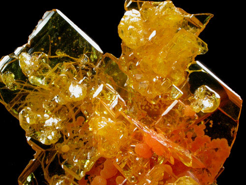 Wulfenite with Mimetite from San Francisco Mine, Cerro Prieto, north of Cucurpe, Sonora, Mexico