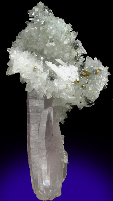 Quartz var. Amethyst with Chalcopyrite, Sphalerite from Gyngysoroszi, Mtra Mountains, Heves, Hungary