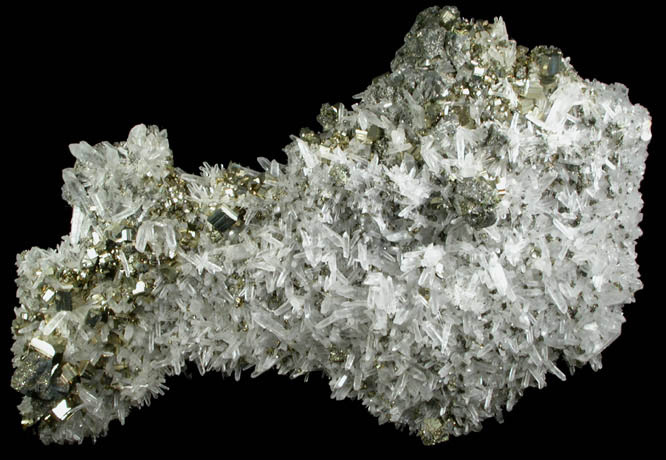 Tetrahedrite and Pyrite on Quartz from Huanzala Mine, Huallanca District, Huanuco Department, Peru