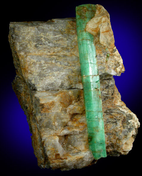 Beryl var. Emerald in Quartz from Mount Dayakou tungsten mine, 6 km northeast of Mengdong village, Malipo County, Yunnan Province, China