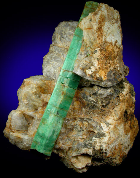 Beryl var. Emerald in Quartz from Mount Dayakou tungsten mine, 6 km northeast of Mengdong village, Malipo County, Yunnan Province, China