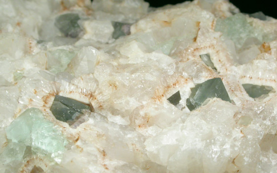 Fluorite in Quartz from Slope Mountain, Chatham, Carroll County, New Hampshire