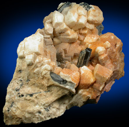 Arfvedsonite on Microcline from Hurricane Mountain, east of Intervale, Carroll County, New Hampshire