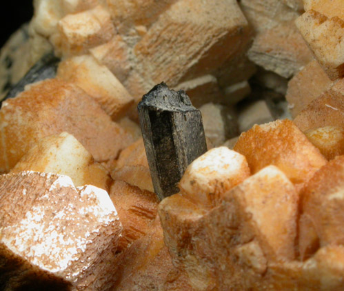 Arfvedsonite on Microcline from Hurricane Mountain, east of Intervale, Carroll County, New Hampshire