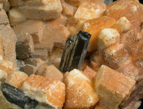 Arfvedsonite on Microcline from Hurricane Mountain, east of Intervale, Carroll County, New Hampshire