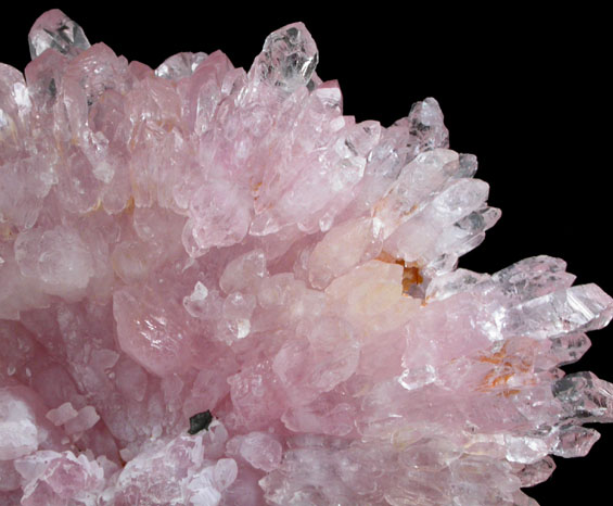 Quartz var. Rose Quartz Crystals from Sapucaia Mine, Galileia, Minas Gerais, Brazil