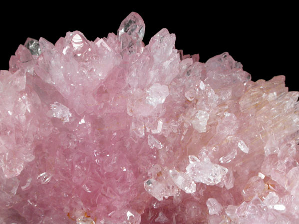 Quartz var. Rose Quartz Crystals from Sapucaia Mine, Galileia, Minas Gerais, Brazil