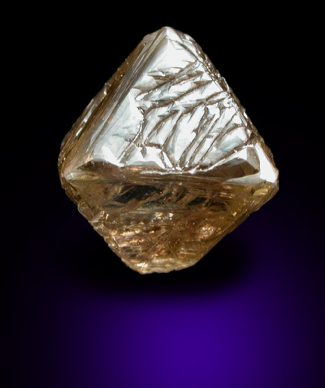 Diamond (2.44 carat brown octahedral crystal) from Diavik Mine, East Island, Lac de Gras, Northwest Territories, Canada