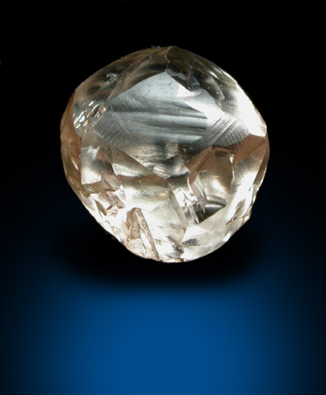 Diamond (1.63 carat sherry-colored complex crystal) from Diavik Mine, East Island, Lac de Gras, Northwest Territories, Canada