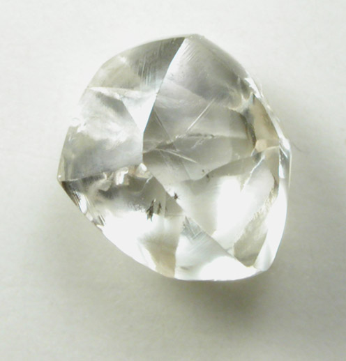 Diamond (1.02 carat pale-yellow elongated dodecahedral crystal) from Diavik Mine, East Island, Lac de Gras, Northwest Territories, Canada