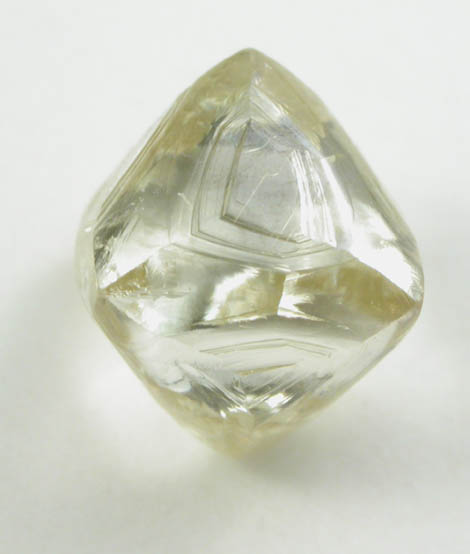 Diamond (1.63 gem-grade carat pale-yellow octahedral crystal) from Diavik Mine, East Island, Lac de Gras, Northwest Territories, Canada