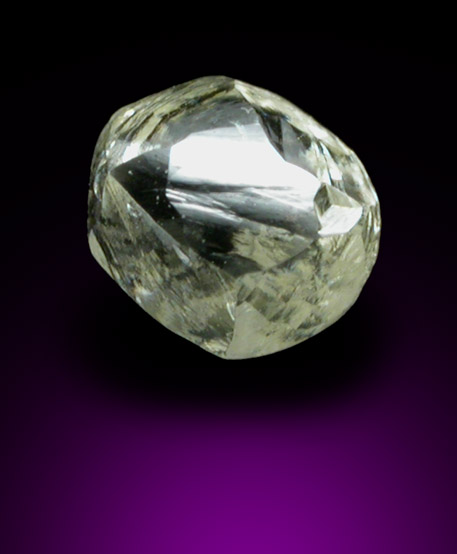 Diamond (0.47 gem-grade pale-yellow dodecahedral crystal) from Premier Mine, Gauteng Province, South Africa