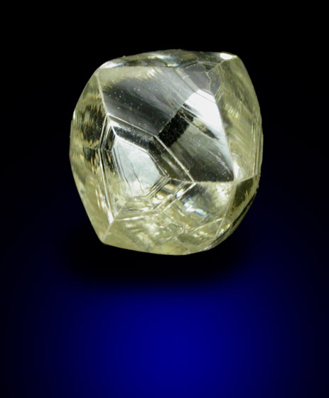 Diamond (1.47 gem-grade pale-yellow tetrahexahedral crystal) from Oranjemund District, Namibia