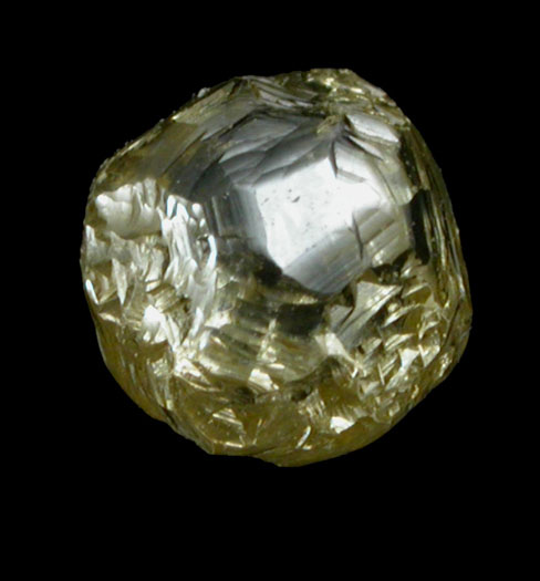 Diamond (0.80 carat green-gray complex crystal) from Northern Cape Province, South Africa