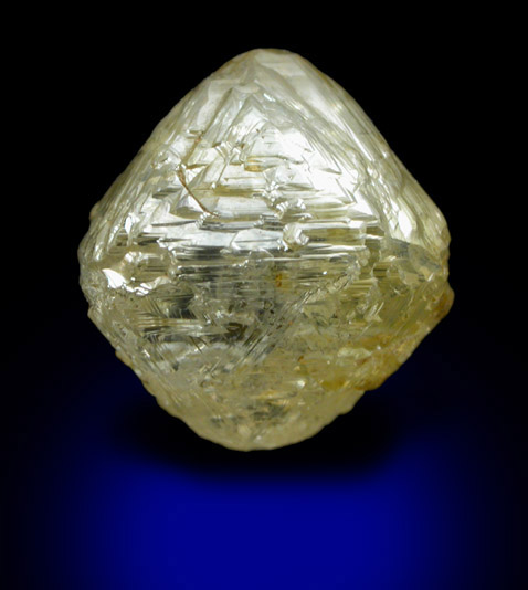 Diamond (4.45 carat green-gray octahedral crystal) from Northern Cape Province, South Africa