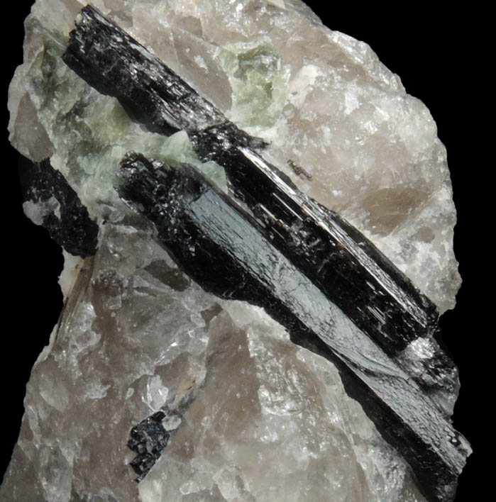 Schorl Tourmaline in Quartz from La Flamme Quarry, Minot, Androscoggin County, Maine