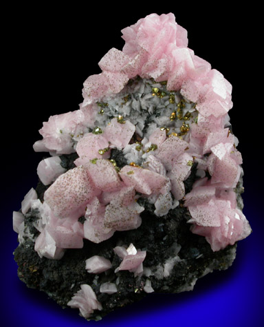 Rhodochrosite with Chalcopyrite from Champion Mine, Lake City, Hinsdale County, Colorado