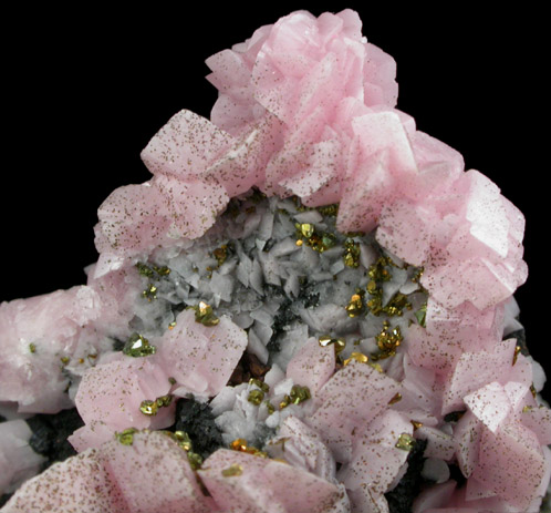 Rhodochrosite with Chalcopyrite from Champion Mine, Lake City, Hinsdale County, Colorado