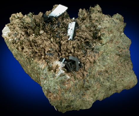 Ilvaite on Hedenbergite from Dalnegorsk, Primorskiy Kray, Russia