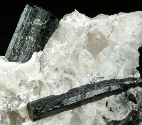 Schorl Tourmaline in Quartz-Albite from La Flamme Quarry, Minot, Androscoggin County, Maine