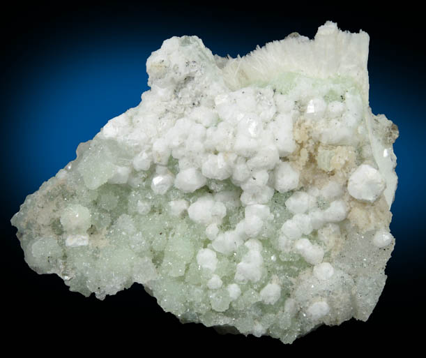 Analcime on Prehnite with Mesolite-Natrolite from Upper New Street Quarry, Paterson, Passaic County, New Jersey