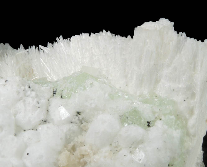 Analcime on Prehnite with Mesolite-Natrolite from Upper New Street Quarry, Paterson, Passaic County, New Jersey