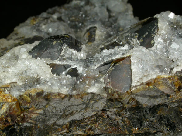 Sphalerite with Quartz overgrowth from Wheatley Mine, Phoenixville, Chester County, Pennsylvania