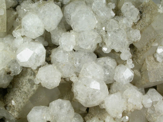 Analcime on Calcite from Prospect Park Quarry, Prospect Park, Passaic County, New Jersey