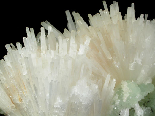 Natrolite on Prehnite and Analcime from Prospect Park Quarry, Prospect Park, Passaic County, New Jersey