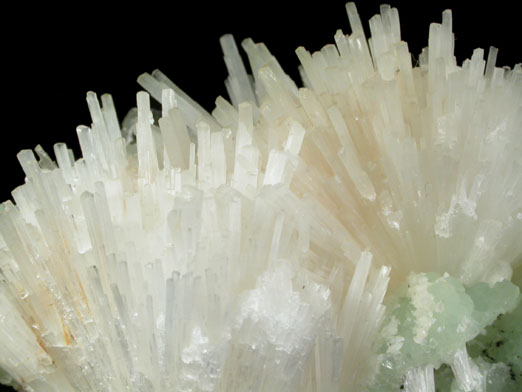 Natrolite on Prehnite and Analcime from Prospect Park Quarry, Prospect Park, Passaic County, New Jersey