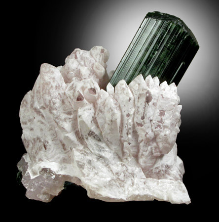 Elbaite Tourmaline with Rose Quartz Crystals from Alto da Pitorra, Laranjeiras, Galilia, Minas Gerais, Brazil